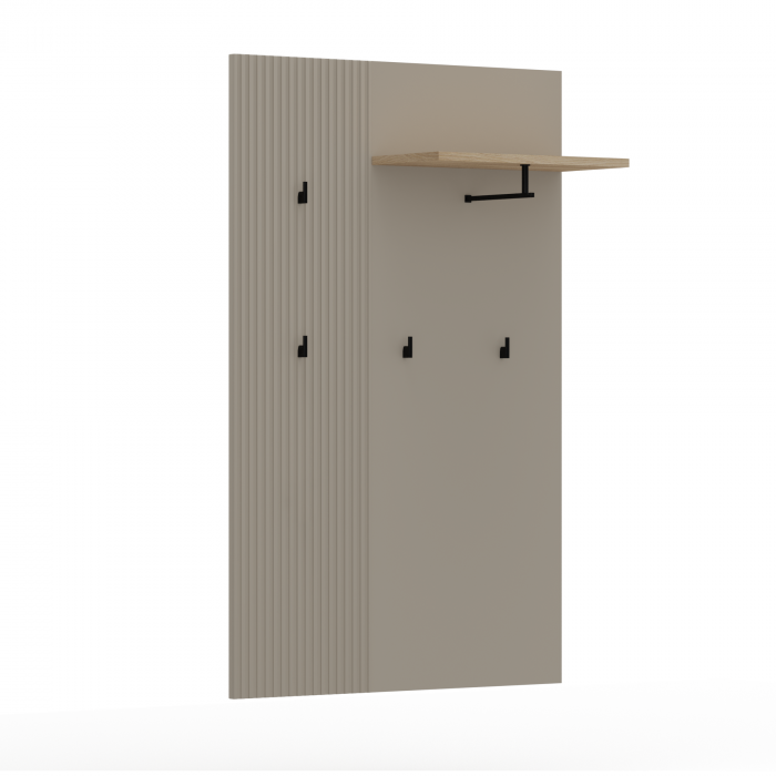 Cuier DOMINICA, taupe + stejar silverjack, 85x26x133 cm [2]