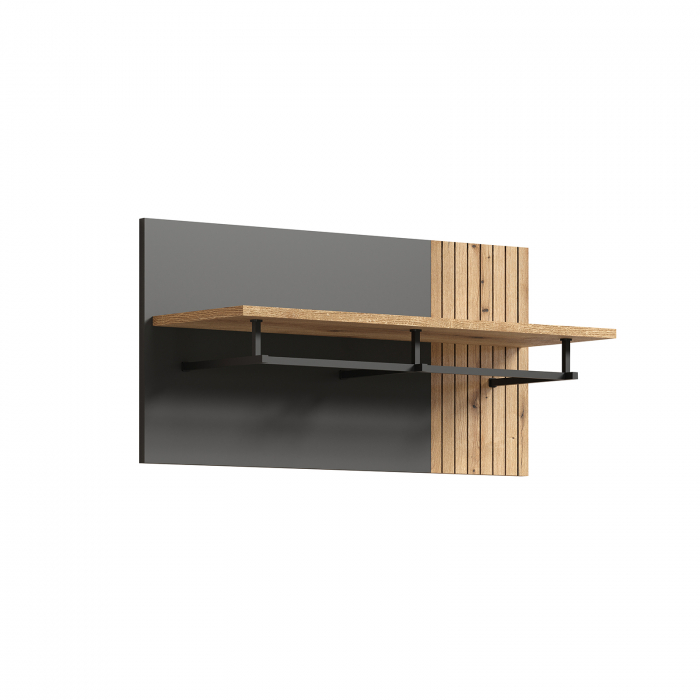 Cuier ESTEBAN, 1 raft, grafit + stejar evok, 80,1x27,6x40 cm [2]