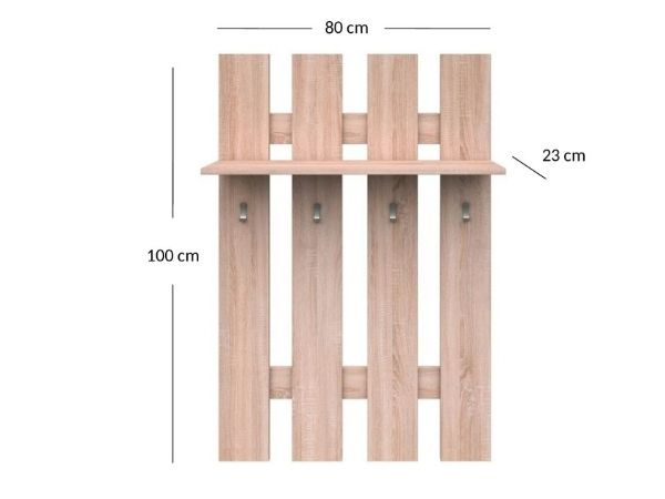 Cuier suspendat TOP MIX 80, stejar sonoma, 80x23x100 cm [3]