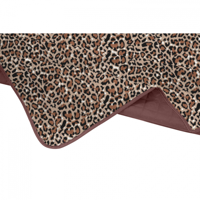 Cuvertura cocolino LEOPARD, cu 2 fete, print leopard + maro, 210x220 cm - ExpoMob [2]