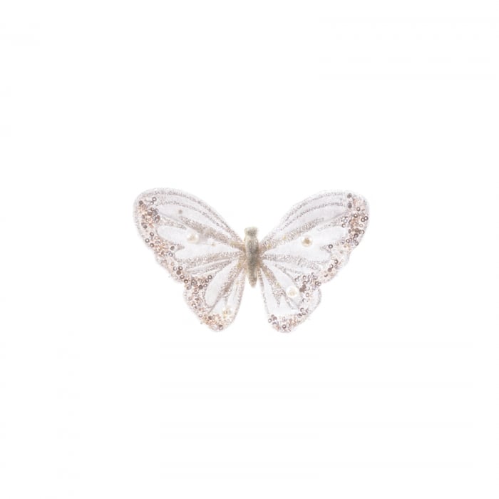 Decoratiune Fluture, alb, V1, 14x12 cm