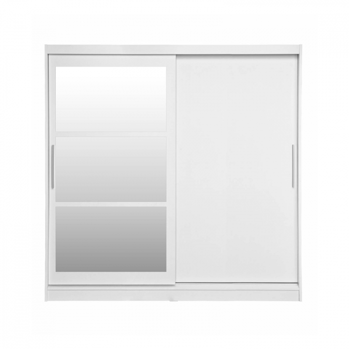 Dulap CORFU 02, cu usi glisante si oglinda, alb, 200x60x200 cm