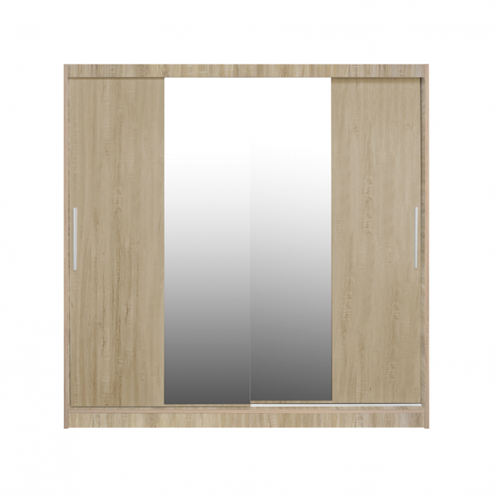 Dulap CORFU 04, usi glisante si oglinda, sonoma, 200x60x200 cm
