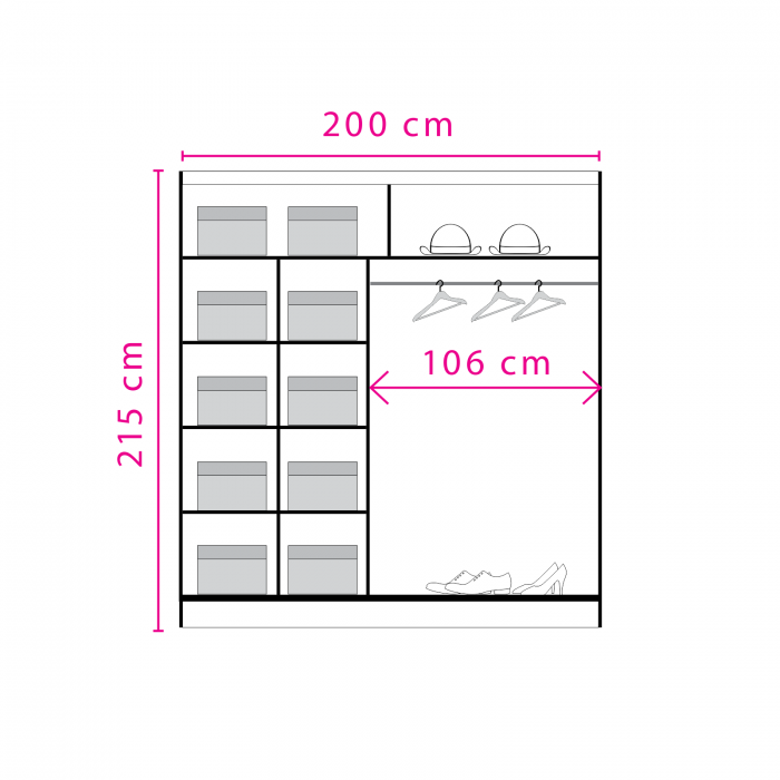 Dulap D01-20 cu usi glisante pentru dormitor - ExpoMob [2]
