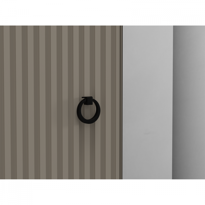Dulap DOMINICA, 2 usi, cu oglinda, taupe + stejar silverjack, 70x41x199 cm [4]