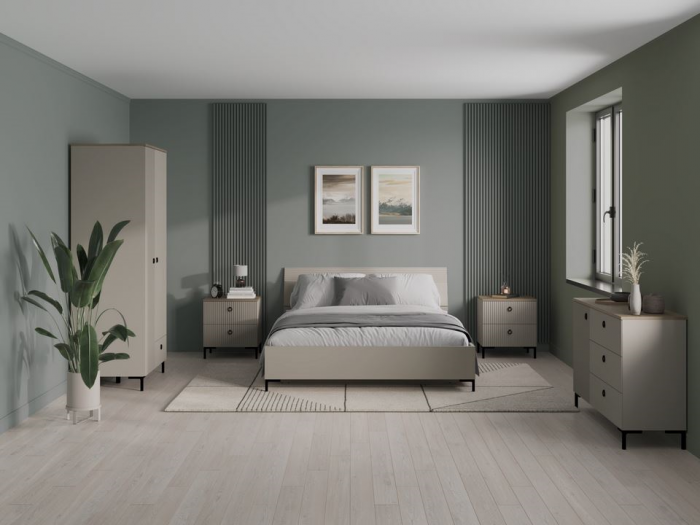 Dulap DOMINICA, 2 usi, taupe + stejar silverjack, 70x41x199 cm [5]
