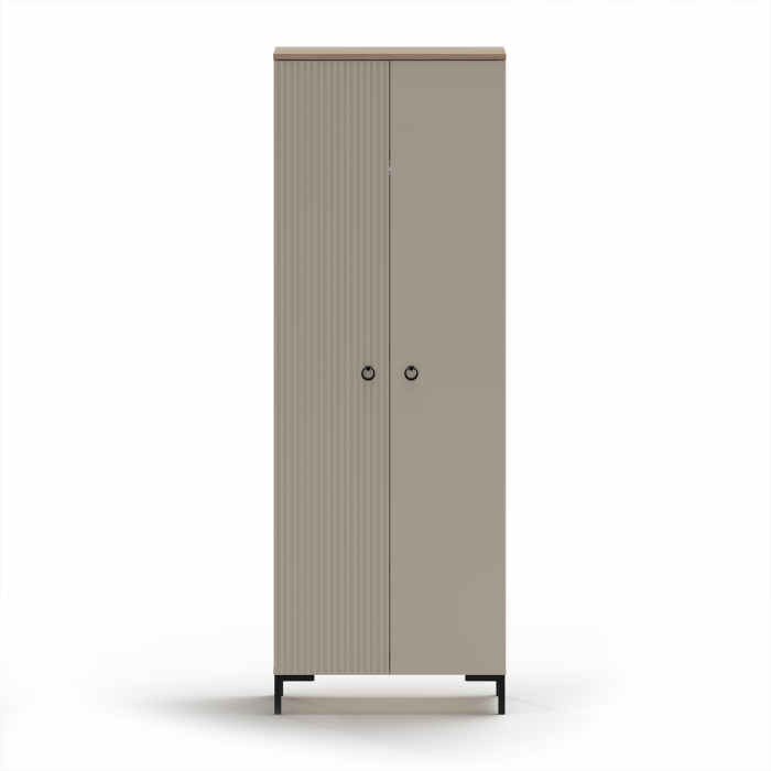 Dulap DOMINICA, 2 usi, taupe + stejar silverjack, 70x41x199 cm