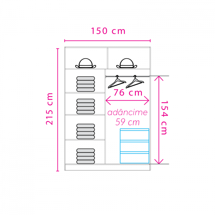 Dulap EF2-15 cu usi glisante pentru dormitor - ExpoMob [2]