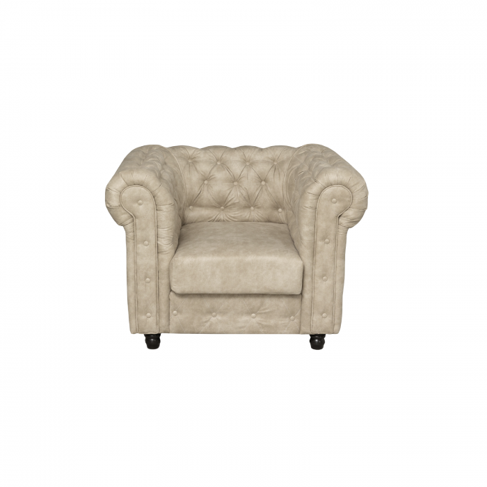 Fotoliu CHESTERFIELD cu arcuri, bej, 105x90x80 cm