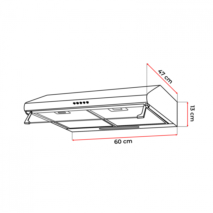Hota incorporabila decorativa Hausberg HB-1220, 2 motoare, 60 cm, putere aspirare 450 mc/h - ExpoMob [6]