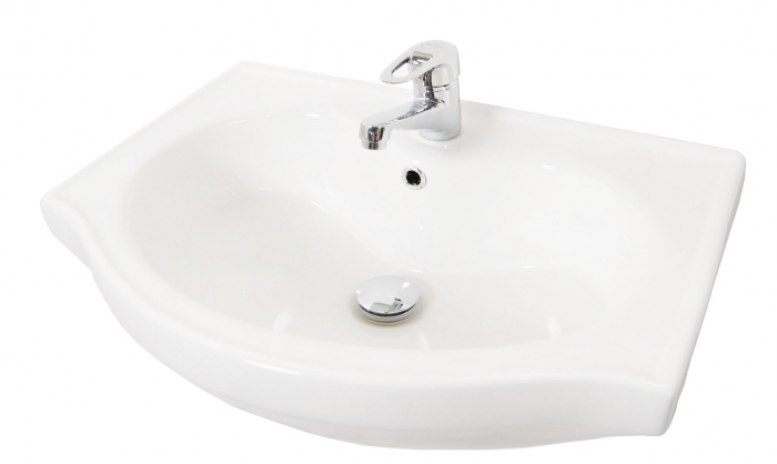 Set Baza front MDF si Lavoar seria 050, 60 cm, alb + antracit [3]