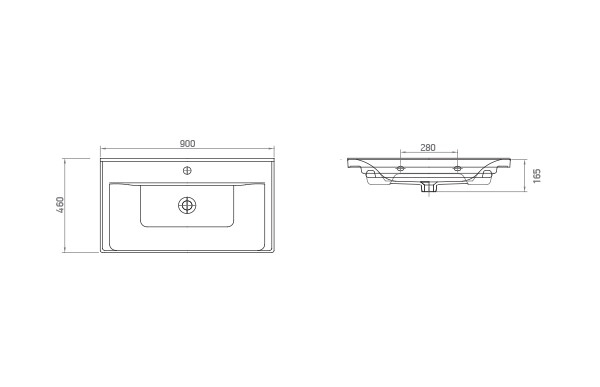 Set Baza front MDF si Lavoar seria 786, 90 cm, alb [6]