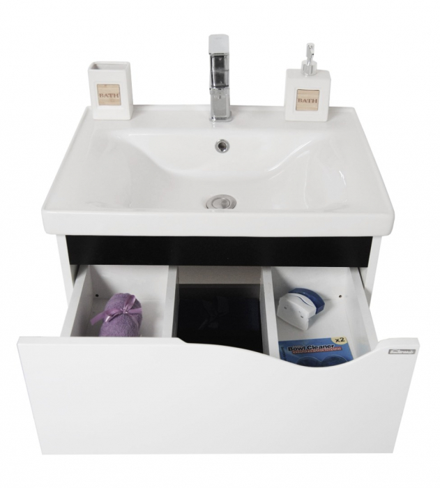 Set Baza front MDF si Lavoar seria 797, suspendata cu sertare, 70 cm, alb [4]