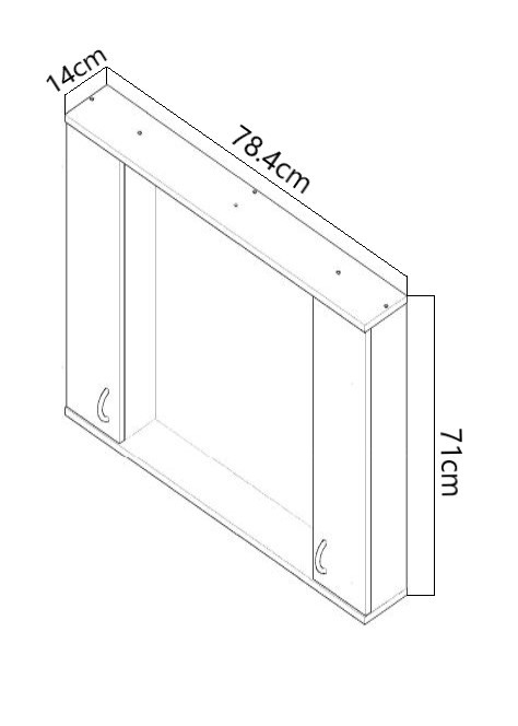 Oglinda seria 020, front MDF, alb, 80x71 cm [4]