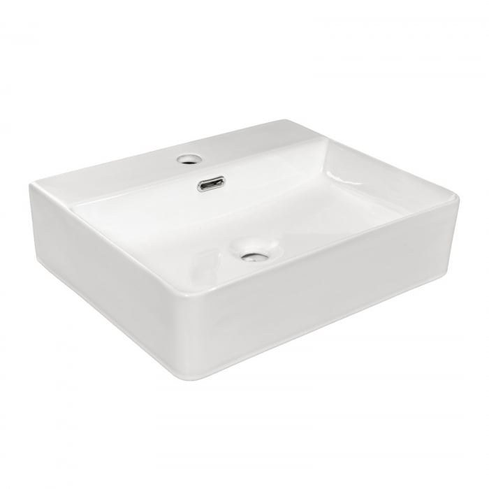 Lavoar ceramic alb SQUARE cu accesorii 8303-A, 50x42x13 cm