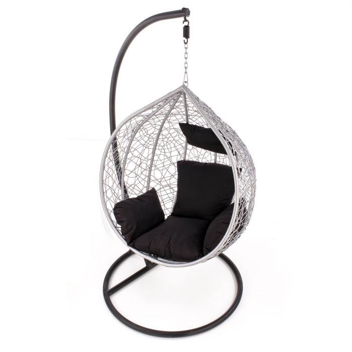 Leagan suspendat EGGY, negru + gri, 195/106x112x58 cm - ExpoMob [9]