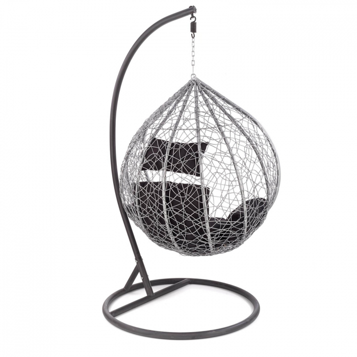 Leagan suspendat EGGY, negru + gri, 195/106x112x58 cm - ExpoMob [10]
