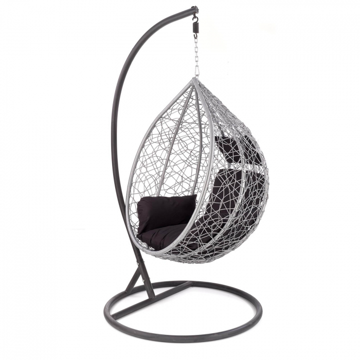 Leagan suspendat EGGY, negru + gri, 195/106x112x58 cm - ExpoMob [2]