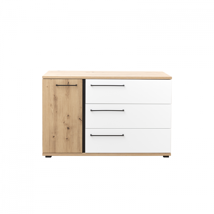 Living MOLTO Z.A, 5 corpuri si Comoda ML12, cu usa si 3 sertare, corp artisan, fronturi MDF artisan + alb, 466x53x201 cm [3]