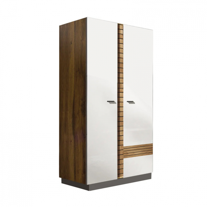 Living VAL GARDENA Z.P., 4 corpuri, cu lumini LED, corp PAL nuc, fronturi MDF late lucios, 302x53x199 cm - ExpoMob [2]