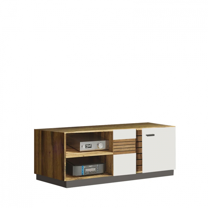 Living VAL GARDENA Z.P., 4 corpuri, cu lumini LED, corp PAL nuc, fronturi MDF late lucios, 302x53x199 cm - ExpoMob [4]
