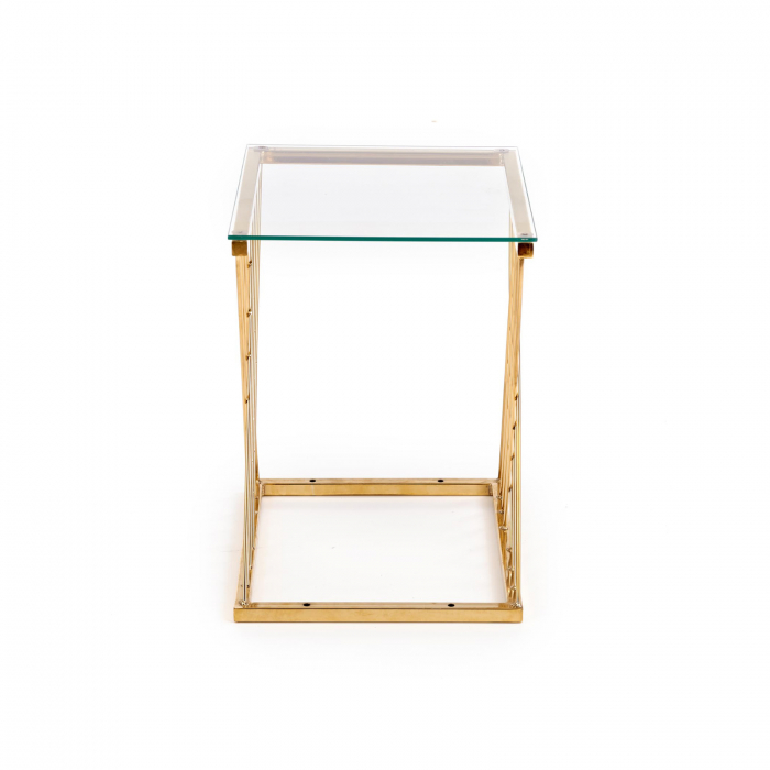 Masa cafea NANCY, sticla, auriu, 45x39x52 cm [2]