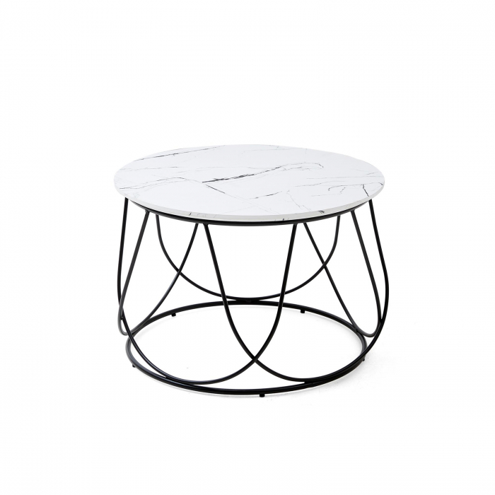 Masa cafea NUBIRA, marmura alb + auriu, ⌀ 60 cm - ExpoMob [2]