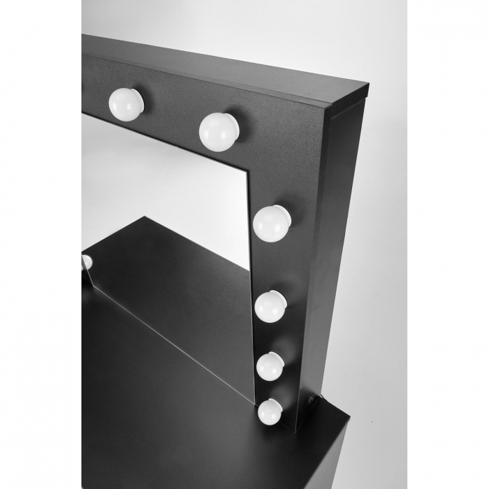Masuta de toaleta HOLLYWOOD, cu oglinda si iluminare LED, stejar, 94x43x140 cm - ExpoMob [7]
