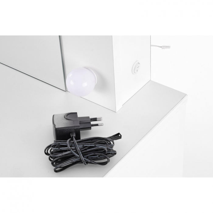 Masuta de toaleta HOLLYWOOD, cu oglinda si iluminare LED, stejar, 94x43x140 cm - ExpoMob [9]