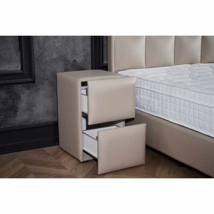 Noptiera SIESTA cu 2 sertare, piele ecologica bej - ExpoMob [4]