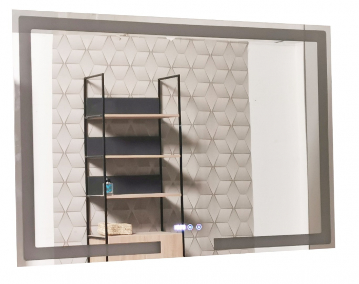 Oglinda cu iluminare LED, functie dezaburire, ceas si termometru, MD1, 120 x 80 cm [2]