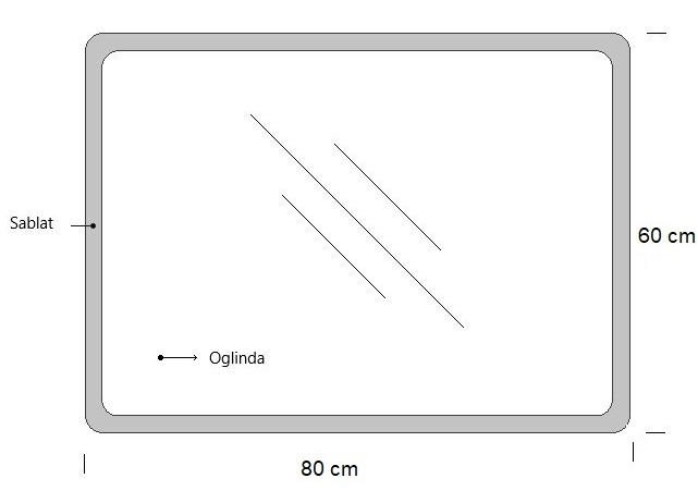 Oglinda cu iluminare LED, functie dezaburire, MD2, 80x60 cm [4]