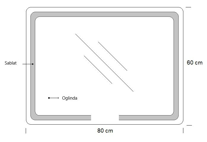 Oglinda cu iluminare LED si functie dezaburire, MD1, 80x60 cm [4]
