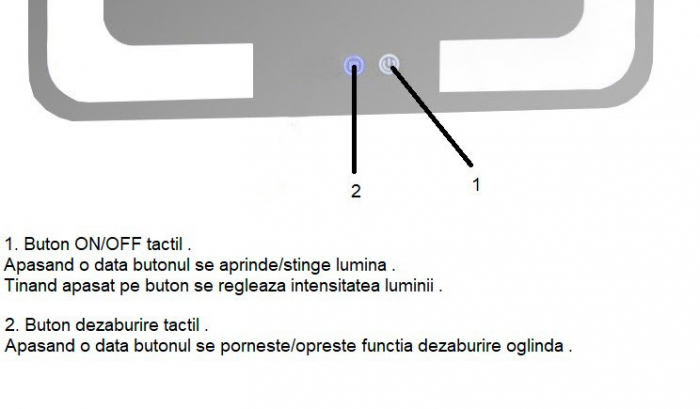 Oglinda cu iluminare LED si functie dezaburire, MD4, rama aurie, 60x80 cm [7]