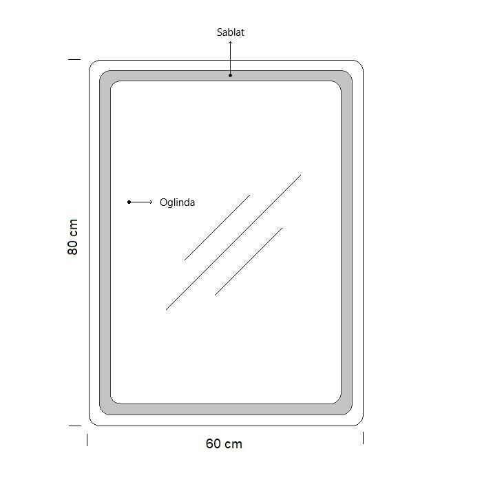 Oglinda cu iluminare LED si functie dezaburire, MD4, rama aurie, 60x80 cm [5]