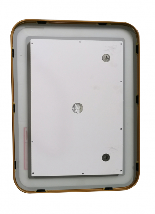 Oglinda cu iluminare LED si functie dezaburire, MD4, rama aurie, 80x60 cm [3]