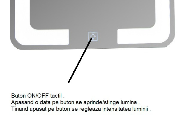 Oglinda cu iluminare LED si intrerupator touch, MD1, 80x80 cm [4]