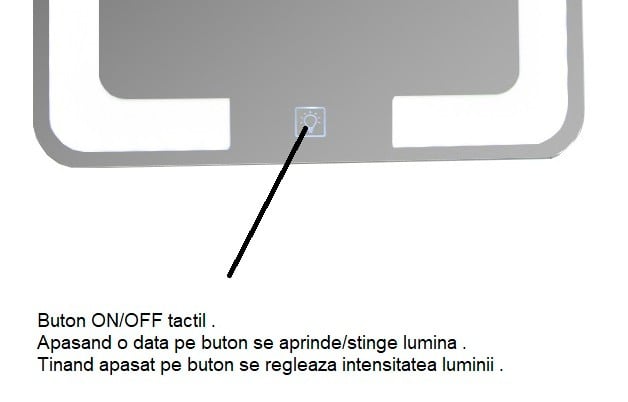 Oglinda cu iluminare LED si intrerupator touch, MD1, 80x60 cm [4]