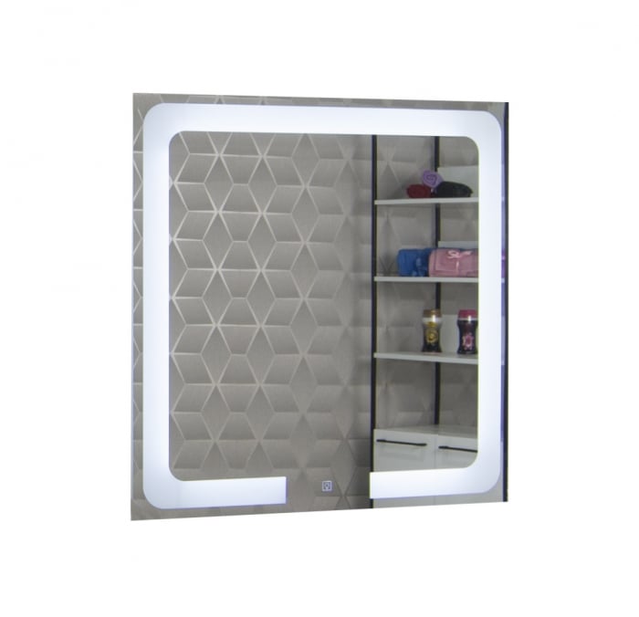 Oglinda cu iluminare LED si intrerupator touch, MD1, 80x80 cm