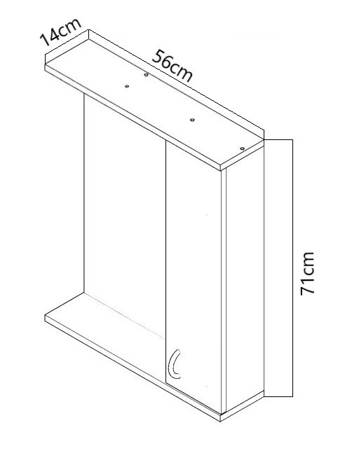 Oglinda seria 020, front MDF, alb, 55x71 cm [4]