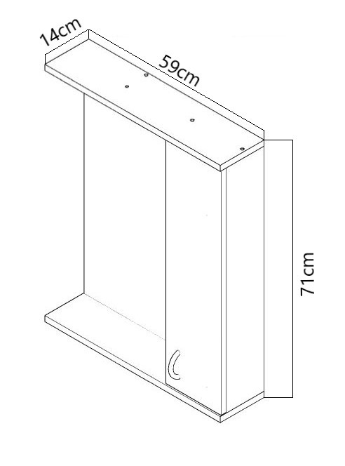 Oglinda seria 020, front MDF, bordo, 60x71 cm [3]