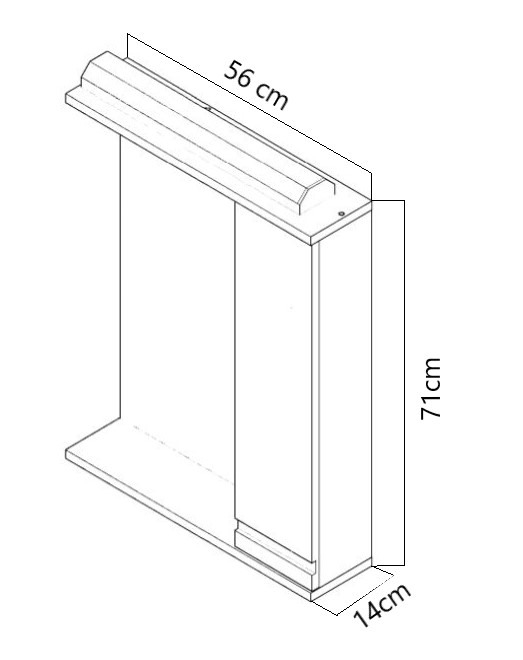 Oglinda seria 786, front MDF, alb, 55x71 cm [3]