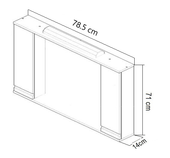 Oglinda seria 786, front MDF, alb, 80x71 cm [3]