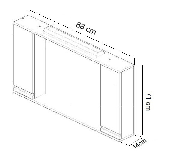 Oglinda seria 786, front MDF, antracit, 90x71 cm [3]