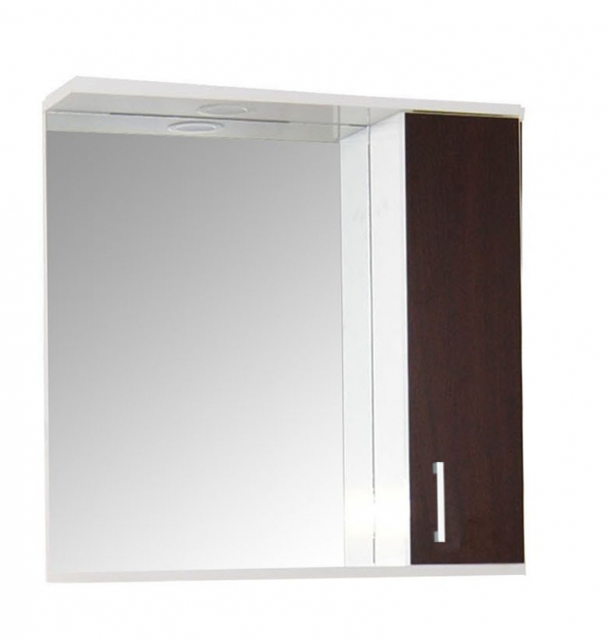 Kit oglinda cu iluminare LED si dulap, PROMO, wenge, 60x60 cm
