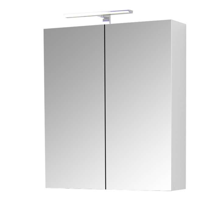 Oglinda cu iluminare LED, QUATTRO, alb, 60x68 cm