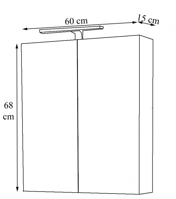 Oglinda cu iluminare LED, QUATTRO, wenge, 60x68 cm [4]