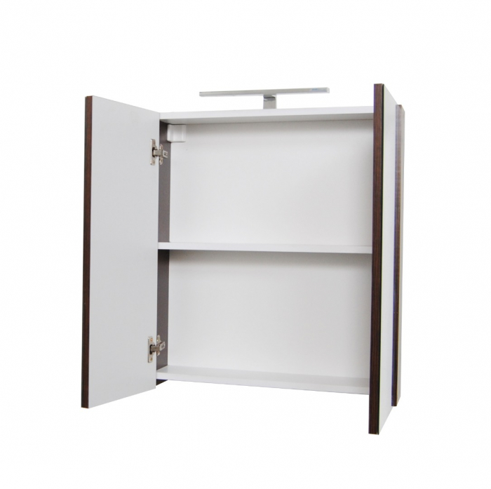 Oglinda cu iluminare LED, QUATTRO, wenge, 60x68 cm [3]