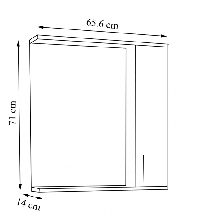 Oglinda seria 052, front MDF, alb, 65x71 cm [4]