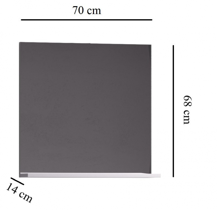 Oglinda cu polita, seria 055, alb, 70x68 cm [2]
